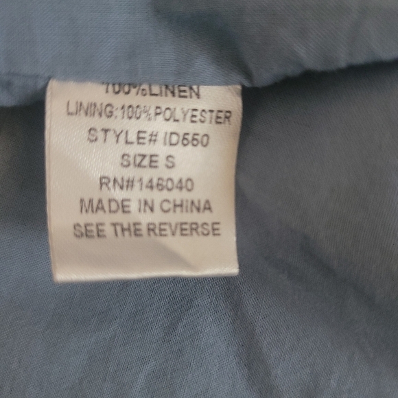 Light Wash Criss Cross Open Back Romper (Size S) Linen Flare Short Shorts - Picture 8 of 10